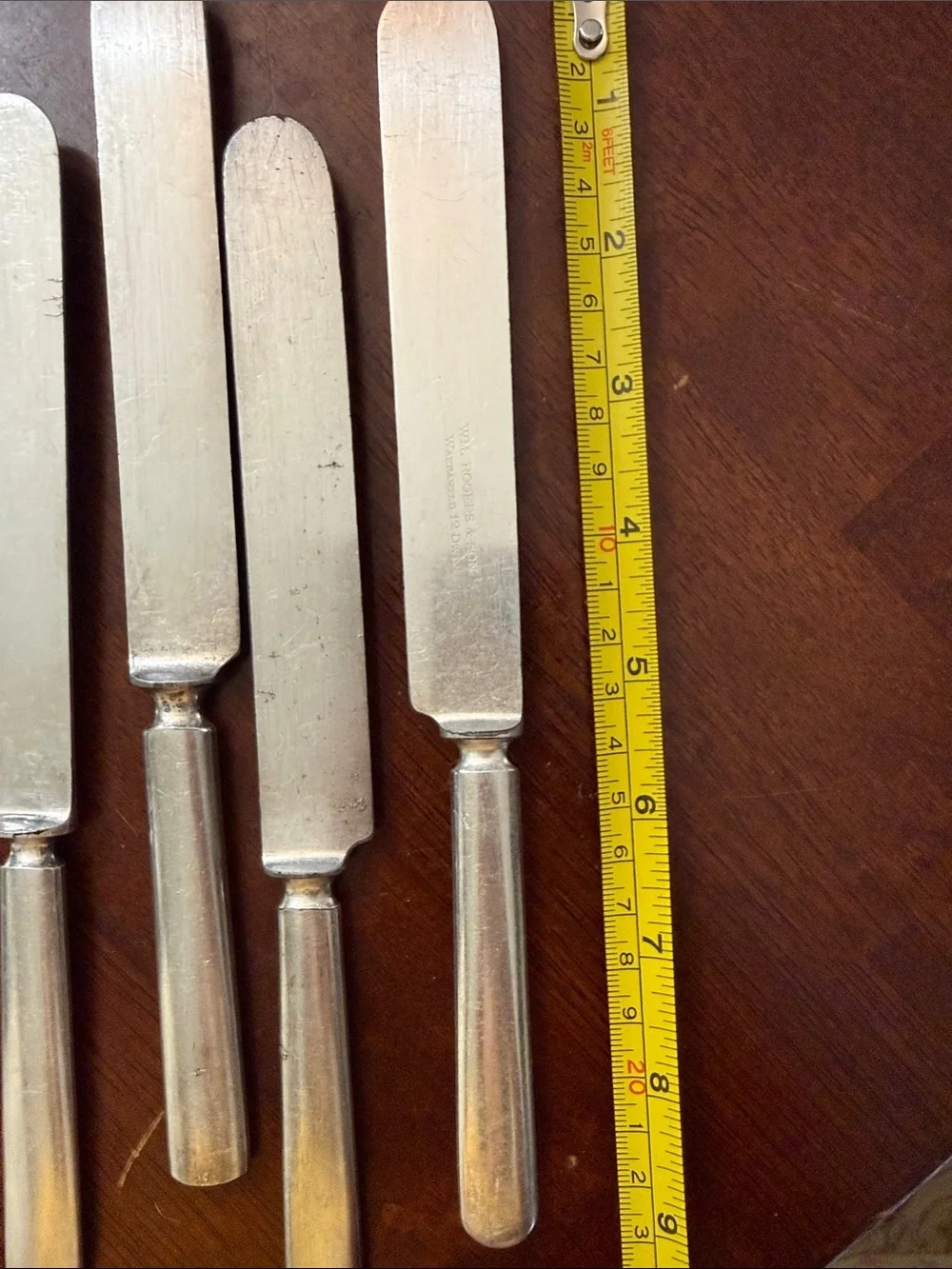Vintage Set of 9Silver-tone Butter Knives Antoinette pattern 1930s